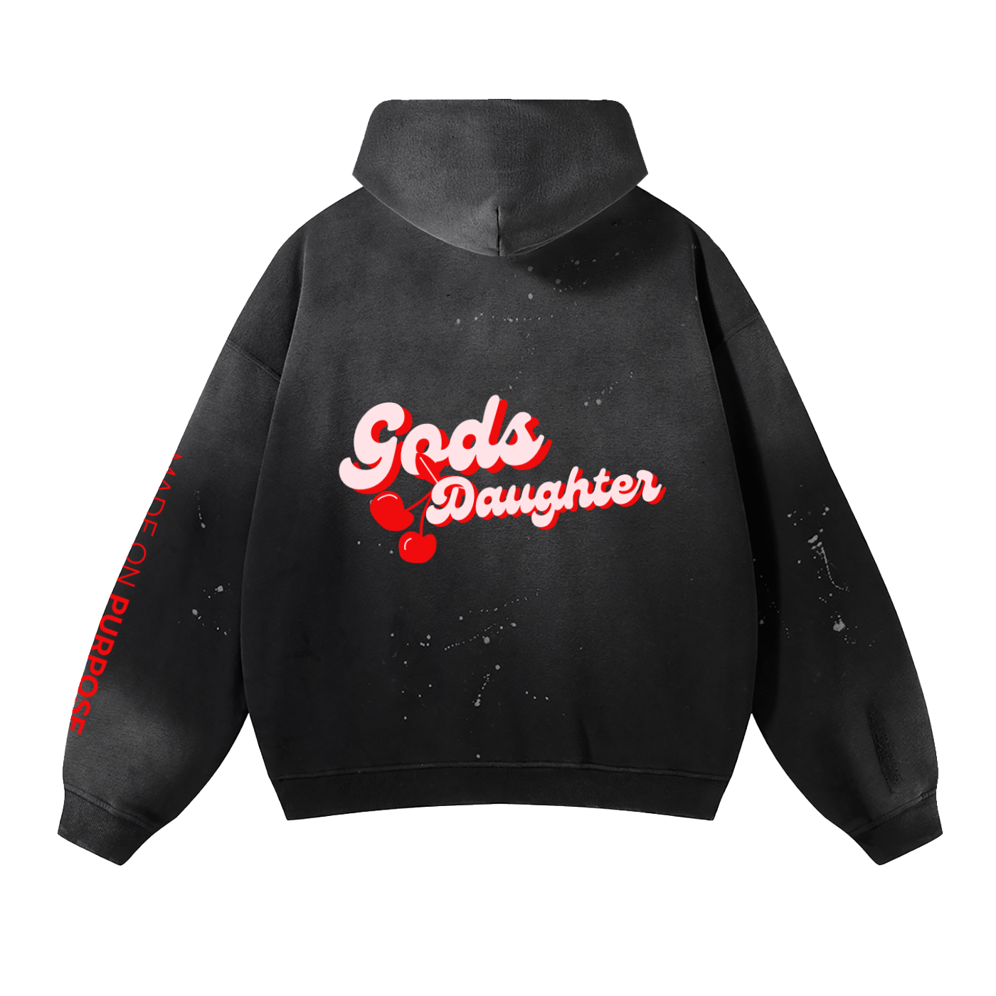 Vintage Washed Frayed Fleece Hoodie